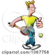 Poster, Art Print Of Male Tennis Player Holding A Thumb Up