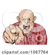 Poster, Art Print Of Angry Skinhead Man Yelling And Pointing
