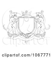 Clipart Outlined Alsatian Coat Of Arms Shield With A Collar Royalty Free Vector Illustration