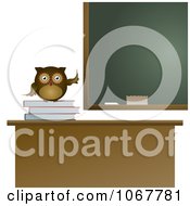 Poster, Art Print Of Teacher Owl On A School Desk