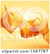Clipart 3d Floating Orange Pyramids Royalty Free Vector Illustration