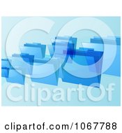 Clipart 3d Blue Floating Folders Royalty Free Vector Illustration by elaineitalia