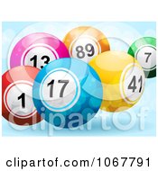 Poster, Art Print Of 3d Bingo Balls And Sparkles On Blue