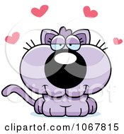 Clipart Loving Purple Kitten Royalty Free Vector Illustration