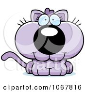 Clipart Smiling Purple Kitten Royalty Free Vector Illustration by Cory Thoman