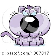 Clipart Mad Purple Kitten Royalty Free Vector Illustration