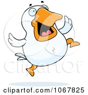 Clipart White Duck Jumping Royalty Free Vector Illustration