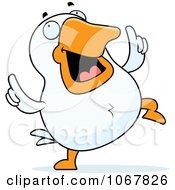 Clipart White Duck Dancing Royalty Free Vector Illustration