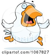 Clipart White Duck Running Royalty Free Vector Illustration