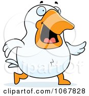Clipart White Duck Walking Royalty Free Vector Illustration