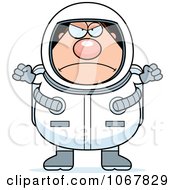 Clipart Mad Pudgy Male Astronaut Royalty Free Vector Illustration
