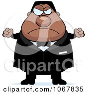 Clipart Mad Pudgy Black Groom Royalty Free Vector Illustration