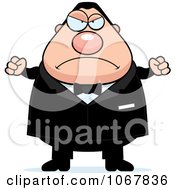 Clipart Mad Pudgy White Groom Royalty Free Vector Illustration