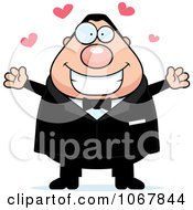 Clipart Loving Pudgy White Groom Royalty Free Vector Illustration