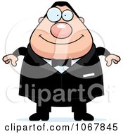 Clipart Pudgy White Groom Royalty Free Vector Illustration