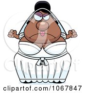 Clipart Mad Pudgy Black Bride Royalty Free Vector Illustration