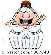 Clipart Pudgy White Bride With An Idea Royalty Free Vector Illustration