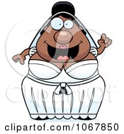 Clipart Pudgy Black Bride With An Idea Royalty Free Vector Illustration