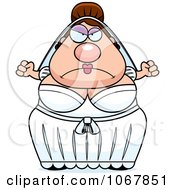 Clipart Mad Pudgy White Bride Royalty Free Vector Illustration