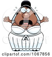 Clipart Panicking Pudgy Black Bride Royalty Free Vector Illustration