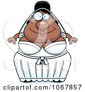 Clipart Pudgy Black Bride Royalty Free Vector Illustration