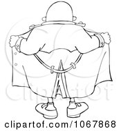Clipart Outlined Flasher Man From Behind Royalty Free Vector Illustration by djart