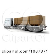 Poster, Art Print Of 3d Big Rig Truck With Boxes