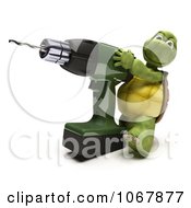 Poster, Art Print Of 3d Tortoise With An Electric Drill