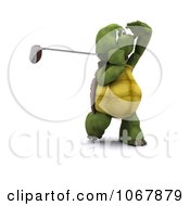Poster, Art Print Of 3d Tortoise Golfing 5