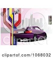 Clipart Convertible Car Background 5 - Royalty Free Vector Illustration by leonid #COLLC1068032-0100