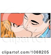 Clipart Pop Art Styled Couple Kissing Royalty Free Vector Illustration