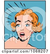 Clipart Pop Art Styled Scared Woman Royalty Free Vector Illustration by brushingup
