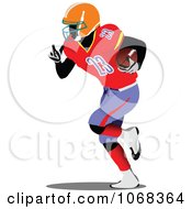 Clipart American Football Player Running - Royalty Free Vector Illustration by leonid #COLLC1068364-0100