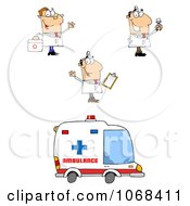 Poster, Art Print Of Doctors And An Ambulance