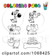Clipart Coloring Page Professor Dogs Royalty Free Vector Illustration