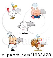 Poster, Art Print Of Pig Chef Hat Male And Turkey Cooks