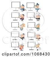 Clipart Occupational People With Presentation Boards Royalty Free Vector Illustration