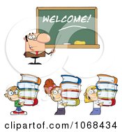 Poster, Art Print Of Male Teacher Welcoming Students Back To School