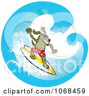 Poster, Art Print Of Surfer Dog In A Wave