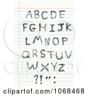 Poster, Art Print Of Capital Sketched Letters On Ruled Paper
