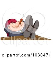 Clipart Boss Smoking A Cigar In His Office Royalty Free Vector Illustration by yayayoyo