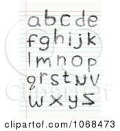 Poster, Art Print Of Lowercase Sketched Letters On Ruled Paper