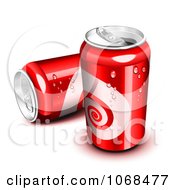 Two Red 3d Soda Cans