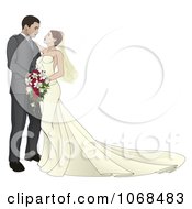 Poster, Art Print Of Bride And Groom Leaning In For A Kiss