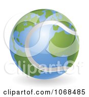 Clipart 3d Tennis Ball Globe Royalty Free Vector Illustration