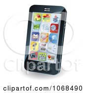 Clipart App Icons On A Smart Phone Royalty Free Vector Illustration