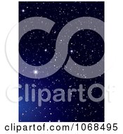 Poster, Art Print Of Blue Starry Night Background 2