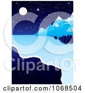 Poster, Art Print Of Icy River And Night Background