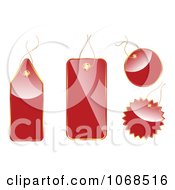 Clipart 3d Red Shiny Tags Royalty Free Vector Illustration