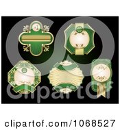Clipart Vintage Green And Gold Labels Royalty Free Vector Illustration
